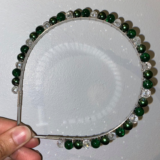 Green & White Hairband