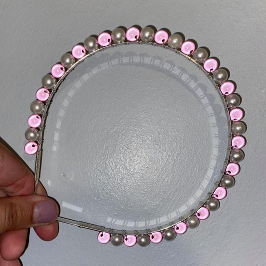 Pink Reflection Beaded Hairband